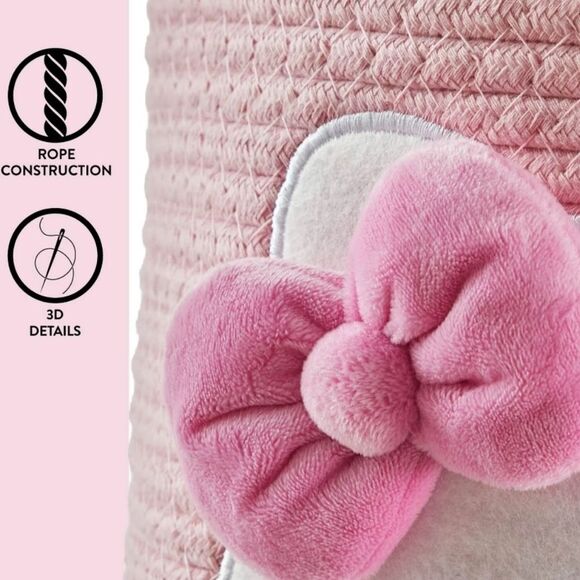 Hello Kitty Bow Rope Decorative Storage Bin- Pink - Picture 7 of 16